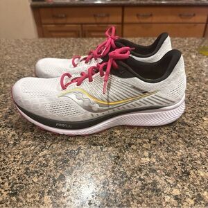 Saucony Women's Athletic Shoes - White, Pink, and Yellow